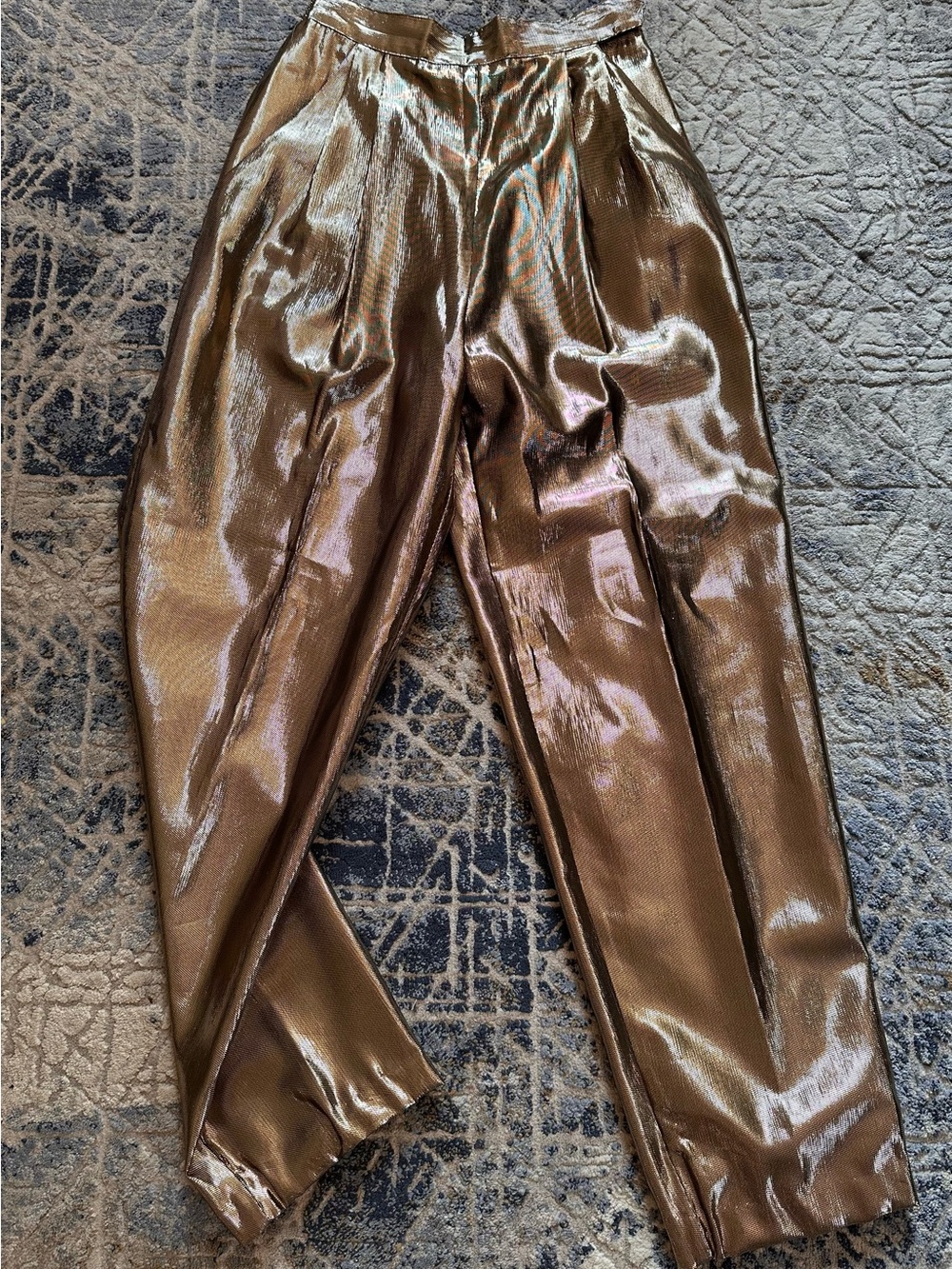 Vintage 80’s Anne Klein Gold Lame Trousers
